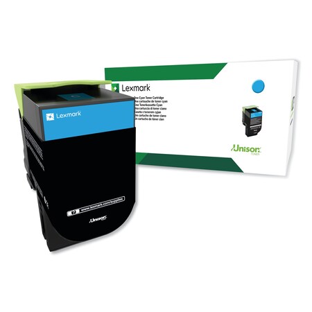 Lexmark Return Program High-Yield Toner, 3,000 Page-Yield, Cyan, TAA Compliant 80C0HCG